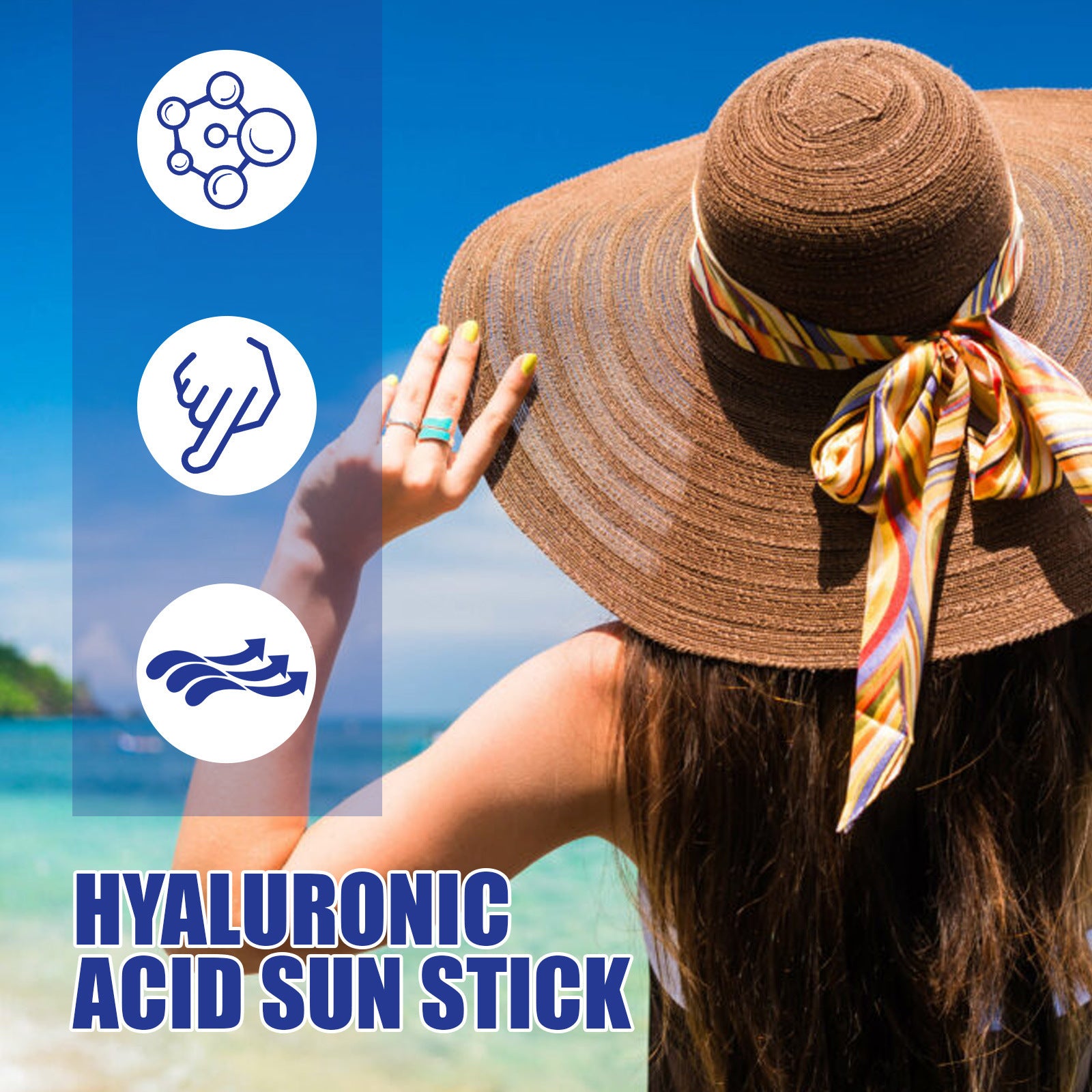 Lightweight Freshing And Moistrurizing Waterproof SPF50 Hyaluronic Acid Sun Block Stick